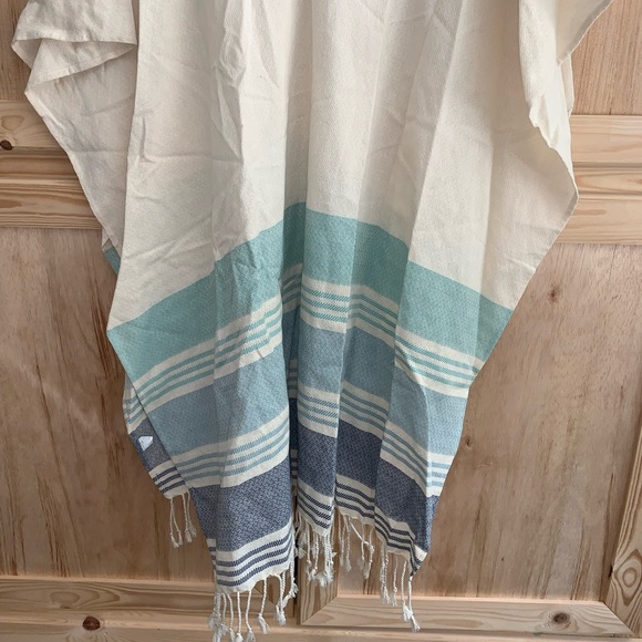 Tribe alive fringed cotton beach swim coverup size One Size - Picture 3 of 5